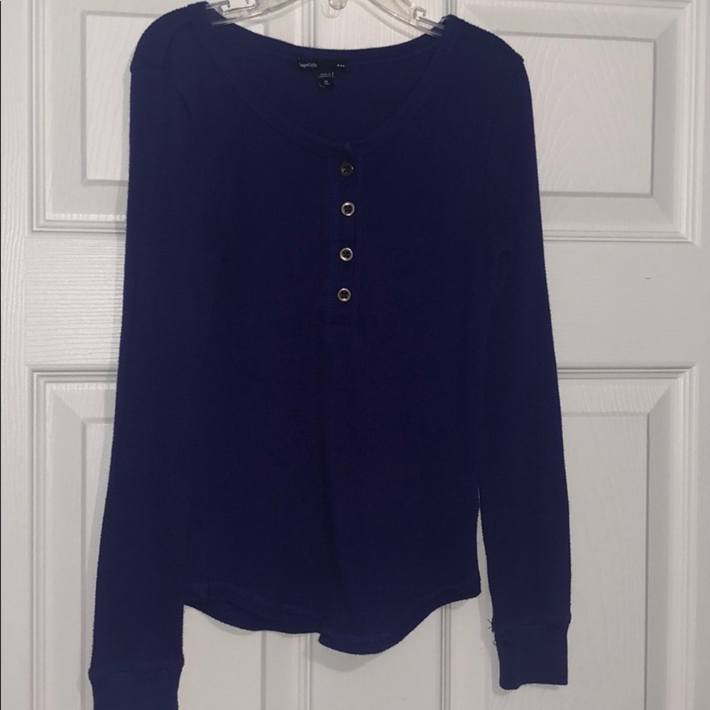 GapKids long sleeve thermal purple shirt size 8